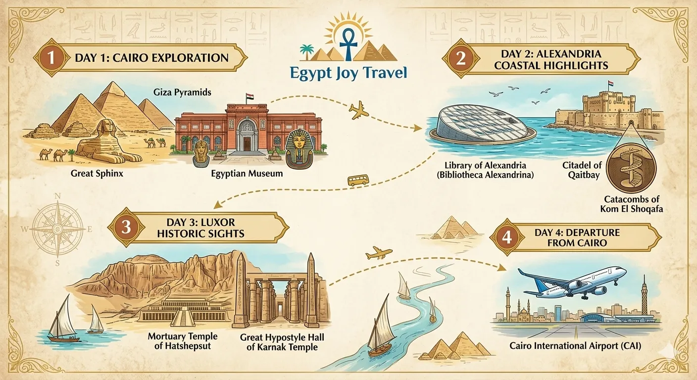 Cairo Alexandria & Luxor 4 Days / 3 Nights Tour Package
